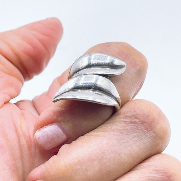 James Avery Retired Sterling Silver Leaf Wave Design Ring Vintage Piece 5 - Picture 3 of 6